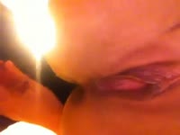 Dog dick getting inserted inside whore's pussy